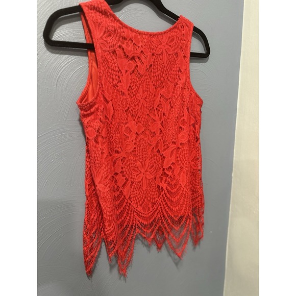 Women's Top Small Red Lace Fairy Indie Grunge Whimsigoth Vamp NWT Buckle - Picture 4 of 11